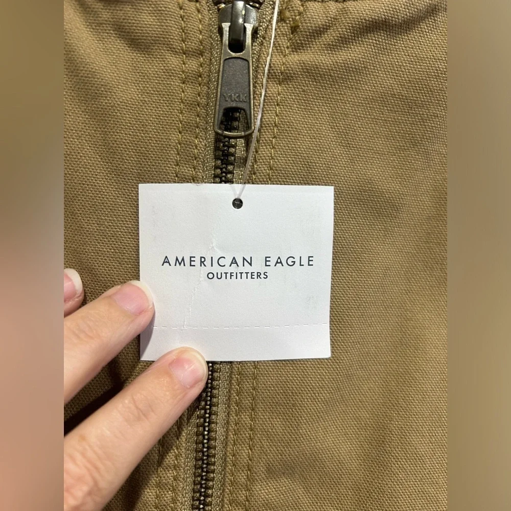 American Eagle AE Men’s Large Workwear Vest Tan Cotton Canvas Rancher Lined NWT